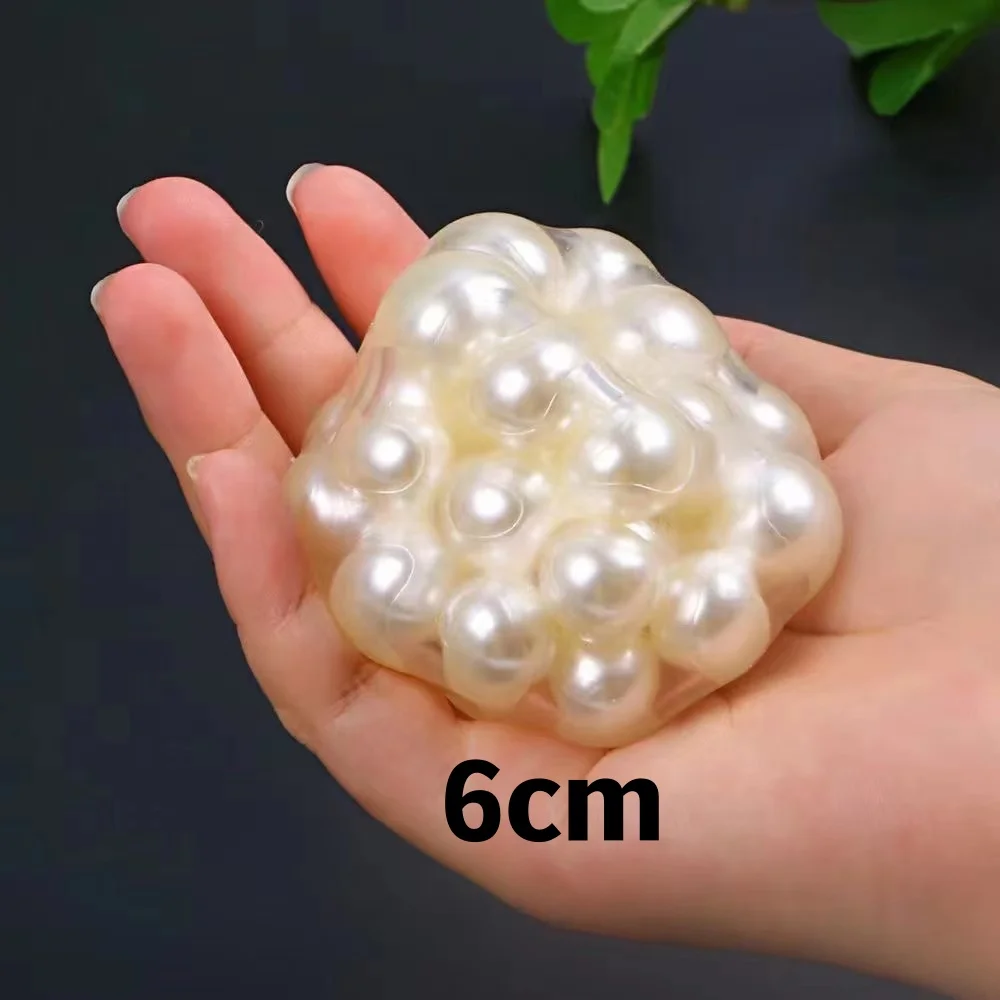 Squishy Ball Hand Squeeze Toys Pearl Bead Filled Soft Mochi Texture Slow Rebound Stress Relief Anxiety Calming Desk Decor Gifts