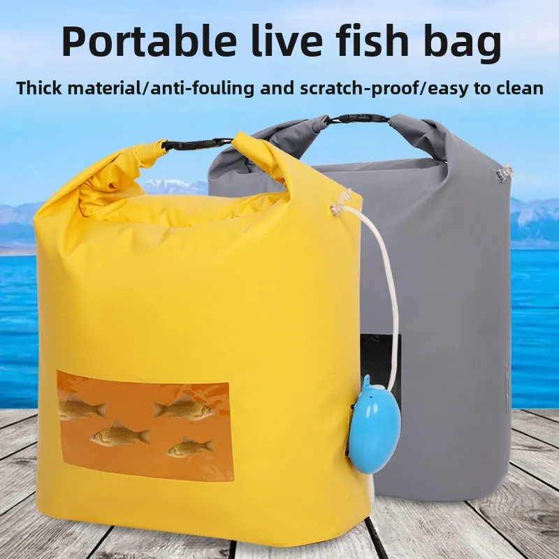 1PCS Multi Functional Live Fish Bag, Portable Folding Bag Large Capacity with Oxygenation Hole Qiankun Bag Fishing Supplies Bag