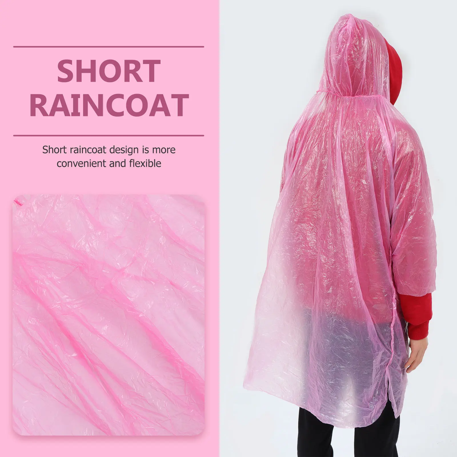 4Pcs Versatile Waterproof Rain Poncho Adult Portable Breathable Raincoat for Travel Fishing Picnics Backpack Cover Tent Tarp