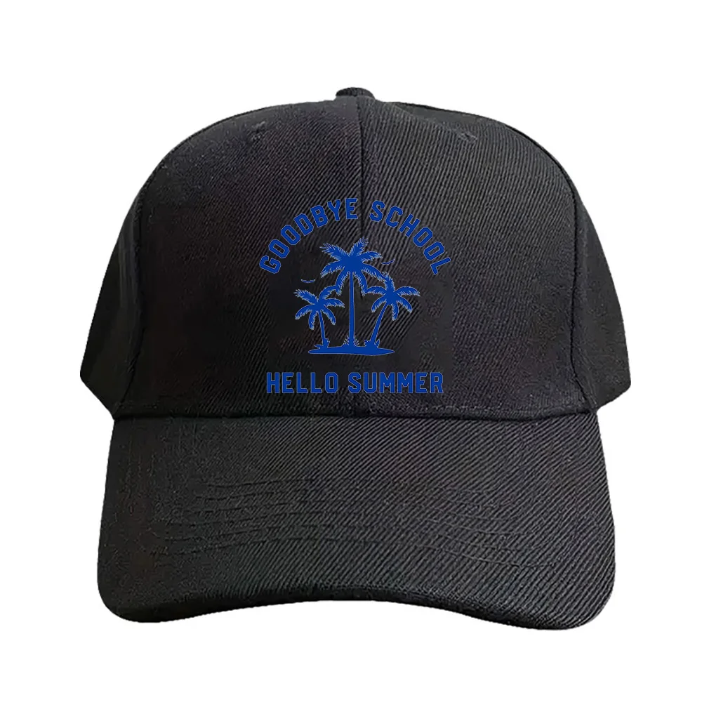 Goodbye School Hello Summer Cap Summer Woman Man Baseball Cap Adjustable with Curved Brim Duckbill Cap Protection Sun Hats