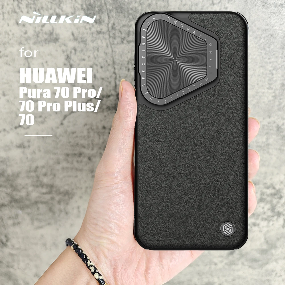 

Чехол Nillkin для Huawei Pura 70 Pro Plus, кожаный чехол с подставкой для камеры, чехол для объектива Pura 70