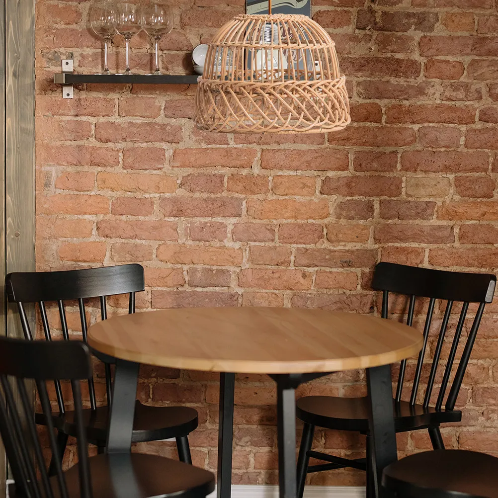 Small Woven Lampshade Imitation Rattan Pendant Light Shade Chandelier Lamp Cover Rustic Stylish Replacement for Living Room