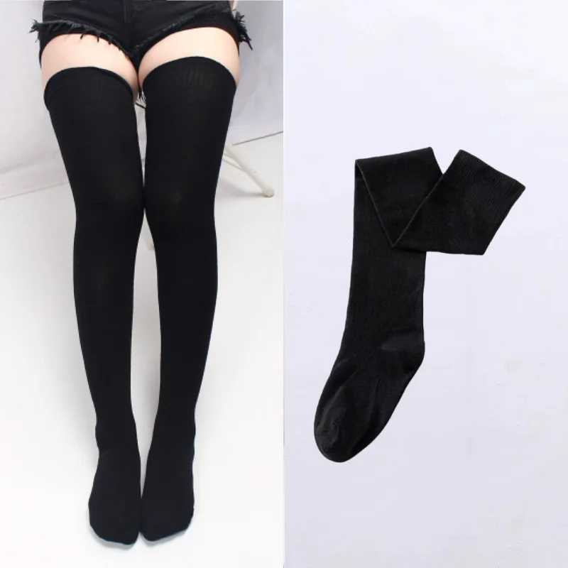 1 Paar Damen-Overknee-Socken aus gekämmter Baumwolle, oberschenkelhohe Socken in Übergröße, lange, locker sitzende, gestreifte, modische, lässige Alltagskleidung