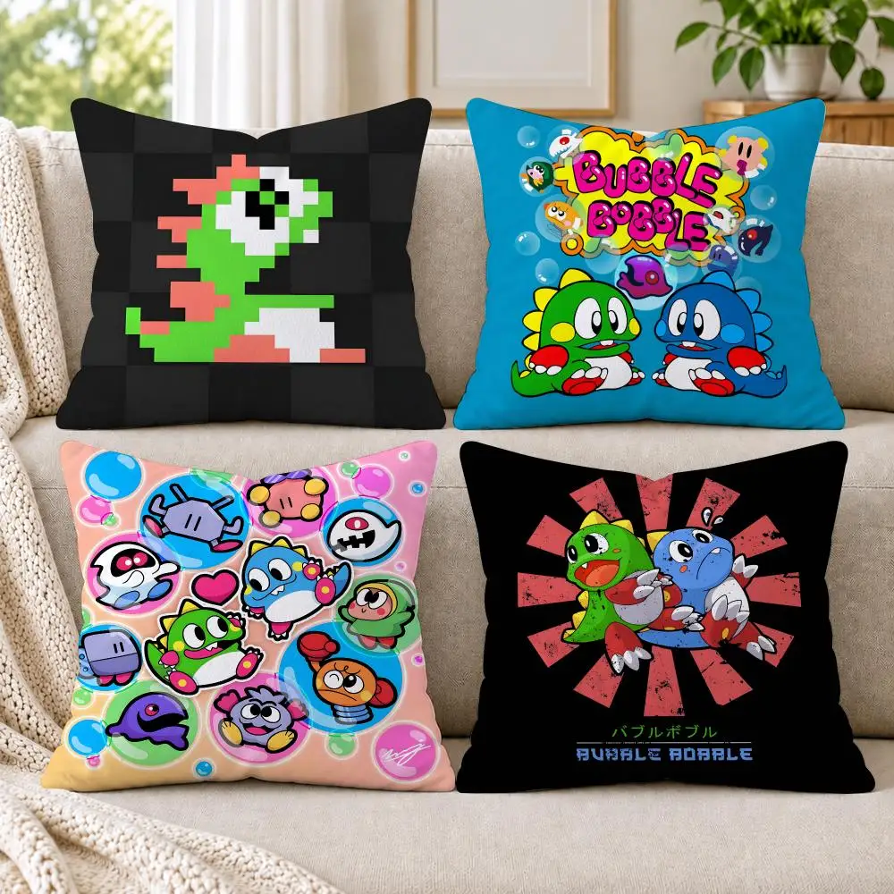 Game Bubbles B-Bobble Cushion Cover Short Plush Double-Sided Printing Sofa Bedroom Pillow Case Aesthetic Home Decor
