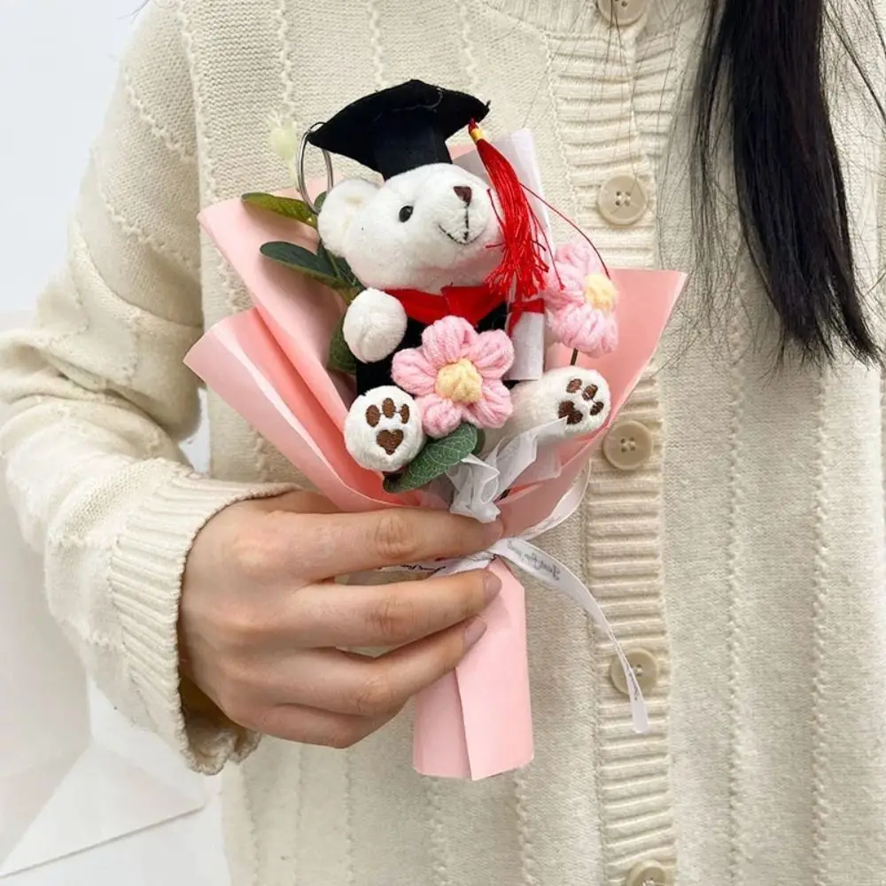 Graduation Season Little Bear Crochet Bouquet Graduation Ceremony Celebrate Party Graduation Flower Bouquet Soft