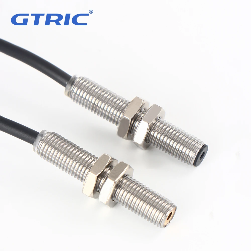 GTRIC Miniature Laser Photoelectric Switch Through-beam M06 08 NPN PNP 12-24V DC Visible Spot 2mm Small Optical Sensor