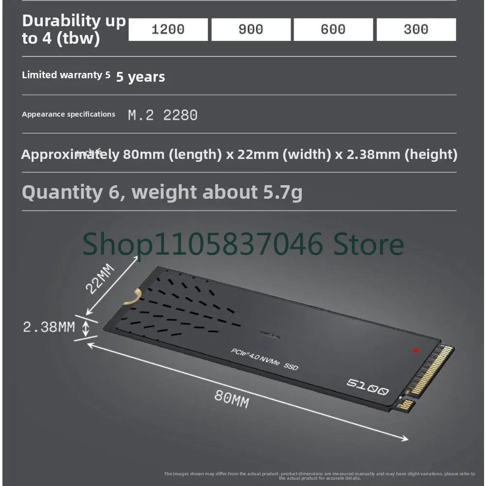 5100 Solid State Drive 1TB Laptop M2 Interface 2TB Desktop PCIe 4.0