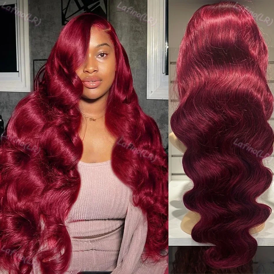 99j Burgundy Lace Front Human Hair Wig 13x4 Transparent Lace Colored Body Wave 13x6 HD Lace Frontal Wigs For Black Women Choice