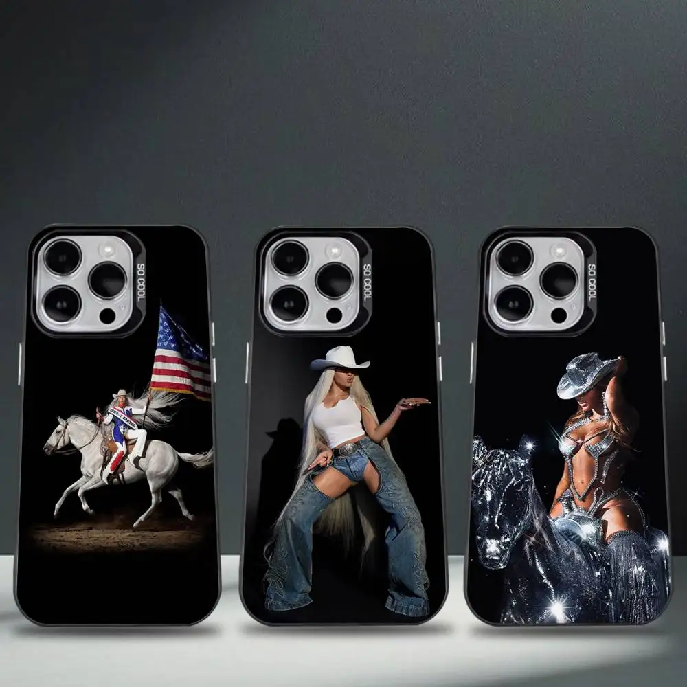 

Beyonce Cowboy Carter Phone Case For iPhone 16,15,14,13,12,11,8,7,Pro,Max,Plus,Mini,XS,SE Anti Fall Black Matte Hard