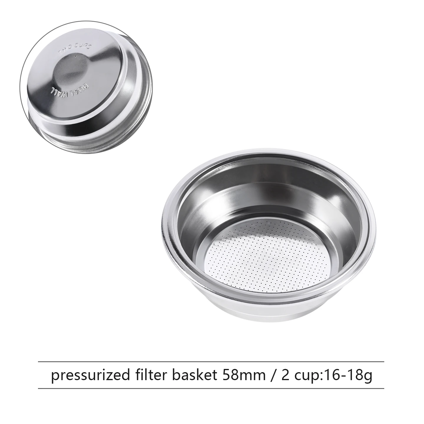 51 MM/54 MM/58 MM Onder Druk 1 gat Koffie Filter Mand Enkele/Dubbele Cup Fit voor Filterhouder Espresso Koffie Accessoires Tool