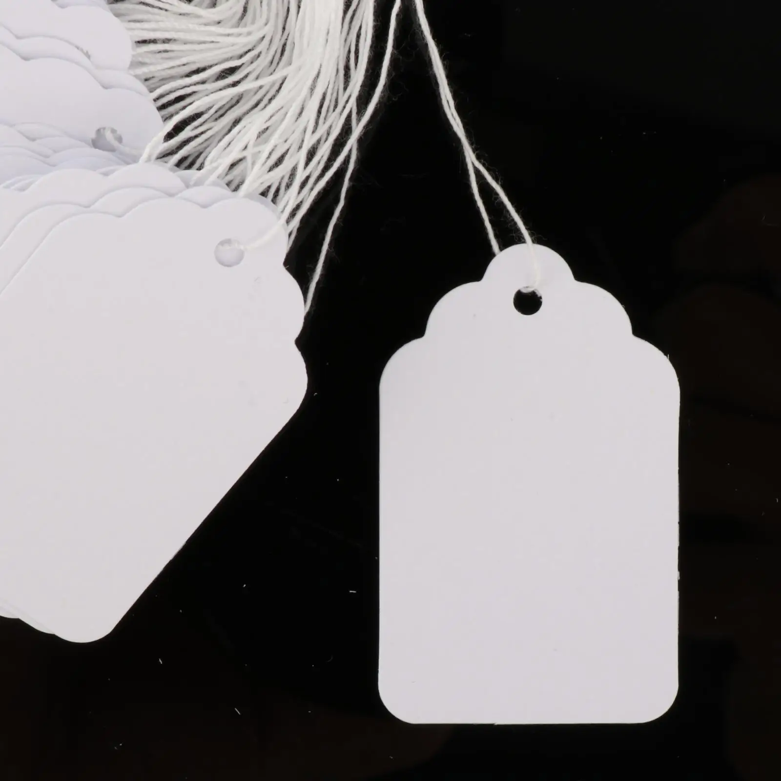 100Pcs Price Hanging Labels Price Display Tags with String Attached Paper Tags Labeling Tags for Product Birthday Jewelry