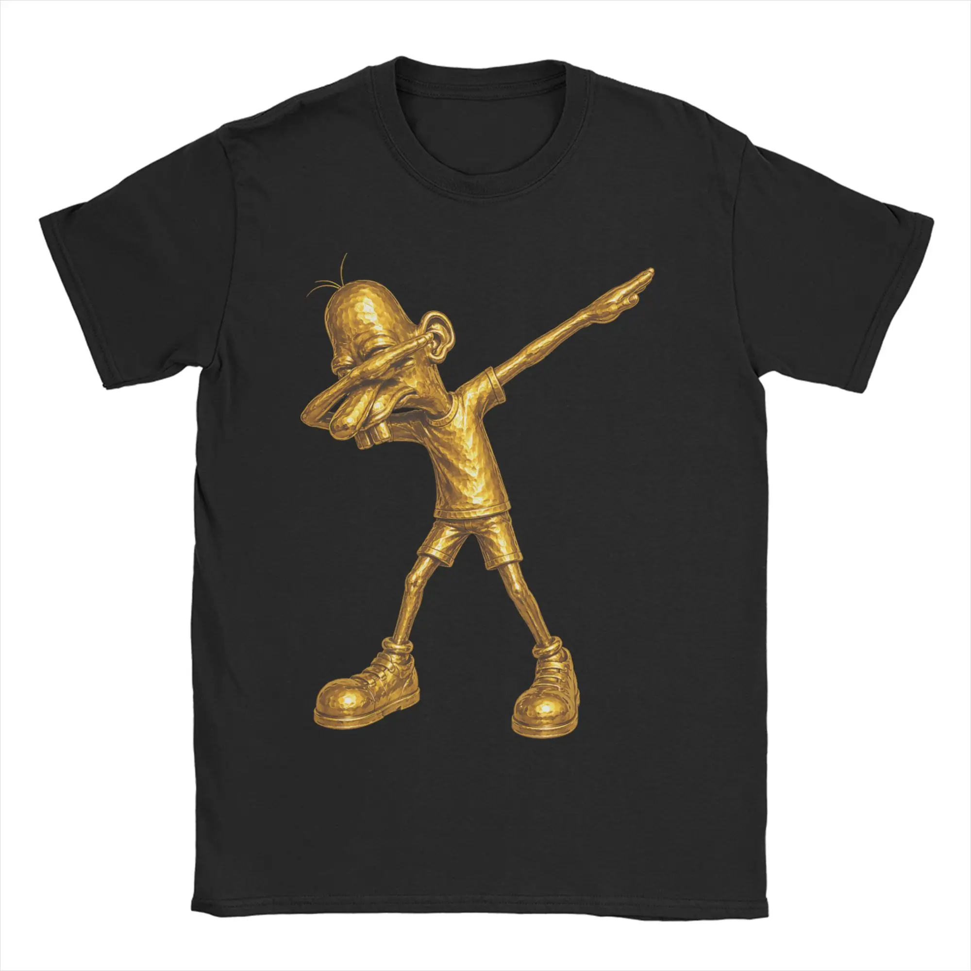 Funny Viral Golden Meme Neegy Dabbing Pose T Shirt for Men Women Cotton T-Shirt Round Neck  Tee Shirt Short Sleeve Clothing