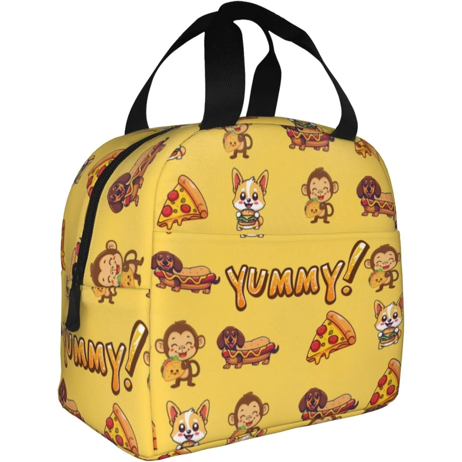 Cute Corgi Lunch Box Insulated Lunch Bag for Kids Reusable Cooler Lunch Tote Bag for Girls Boys Students School Picnic Travel