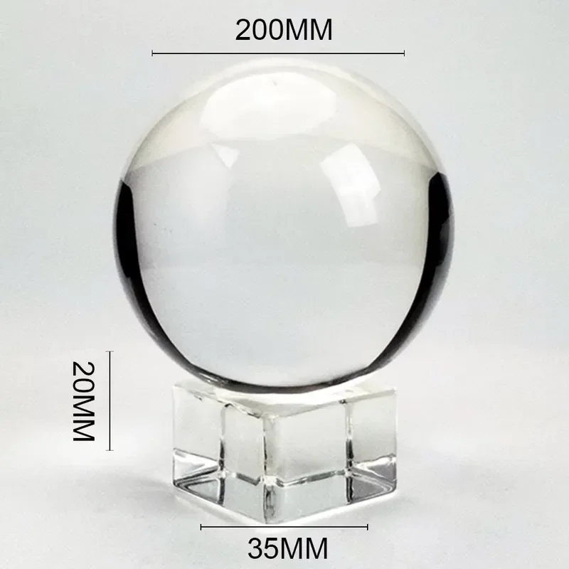 Wholesale Transparent Crystal Ball 200mm Home Decoration Magic Photography Prop Clear Glass Sphere for Photo Shooting Decor