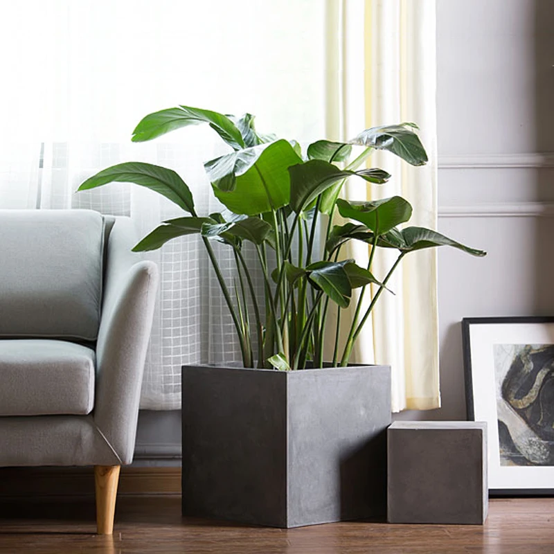 

Indoor furniture flower pot planting box flower slot outdoor courtyard green plant bonsai pot square magnesium mud