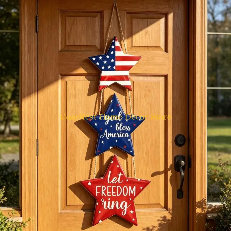 92MF Unique Celebration Wall Art produced Red White Blue House Gift