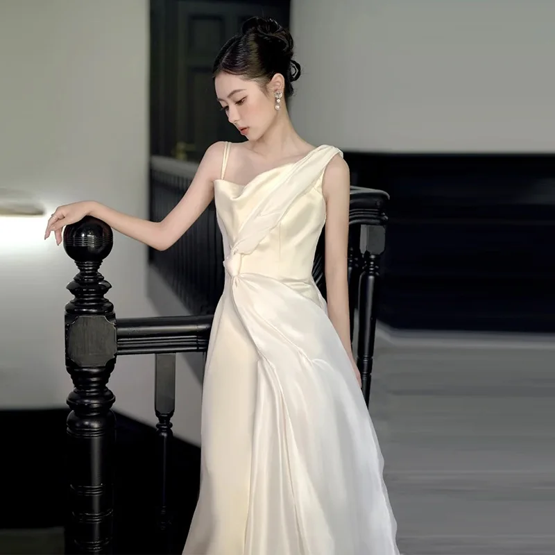 

Korea Style Wedding Dress A-LINE Square Collar 웨딩드레스 Wedding Dress vestido de noiva Sleeveless Wedding Gown Backless 2024