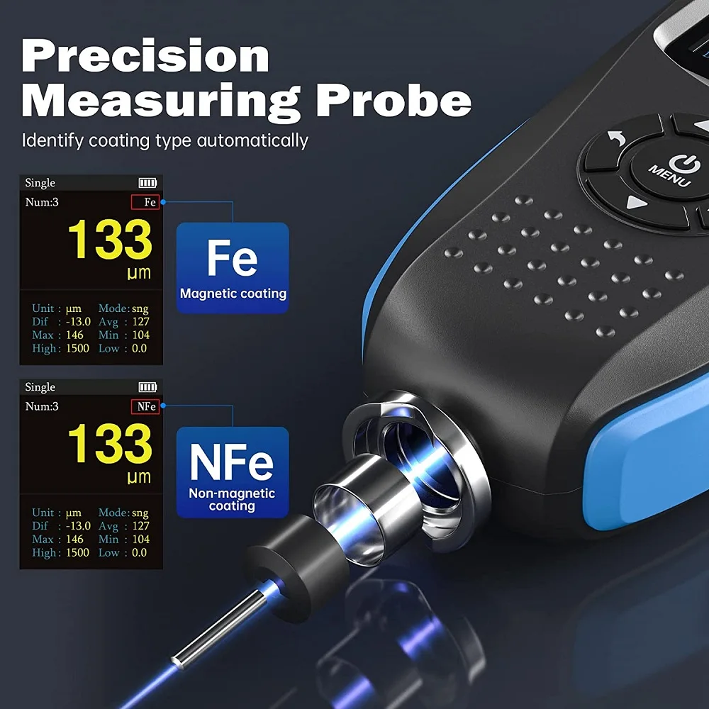 VDIAGTOOL VC300 Coating Thickness Gauge  0.1micron/0-1500 VC200 Car Paint Tester FE/NFE Measure Car Paint Film Thickness Tester