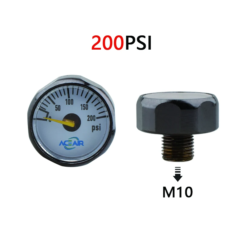 HPA M10*1 200PSI Pressure Gauge Regulator Manometer Scuba Soda Water Station Air Paint Soft Ball Diving Aquarium Accesories