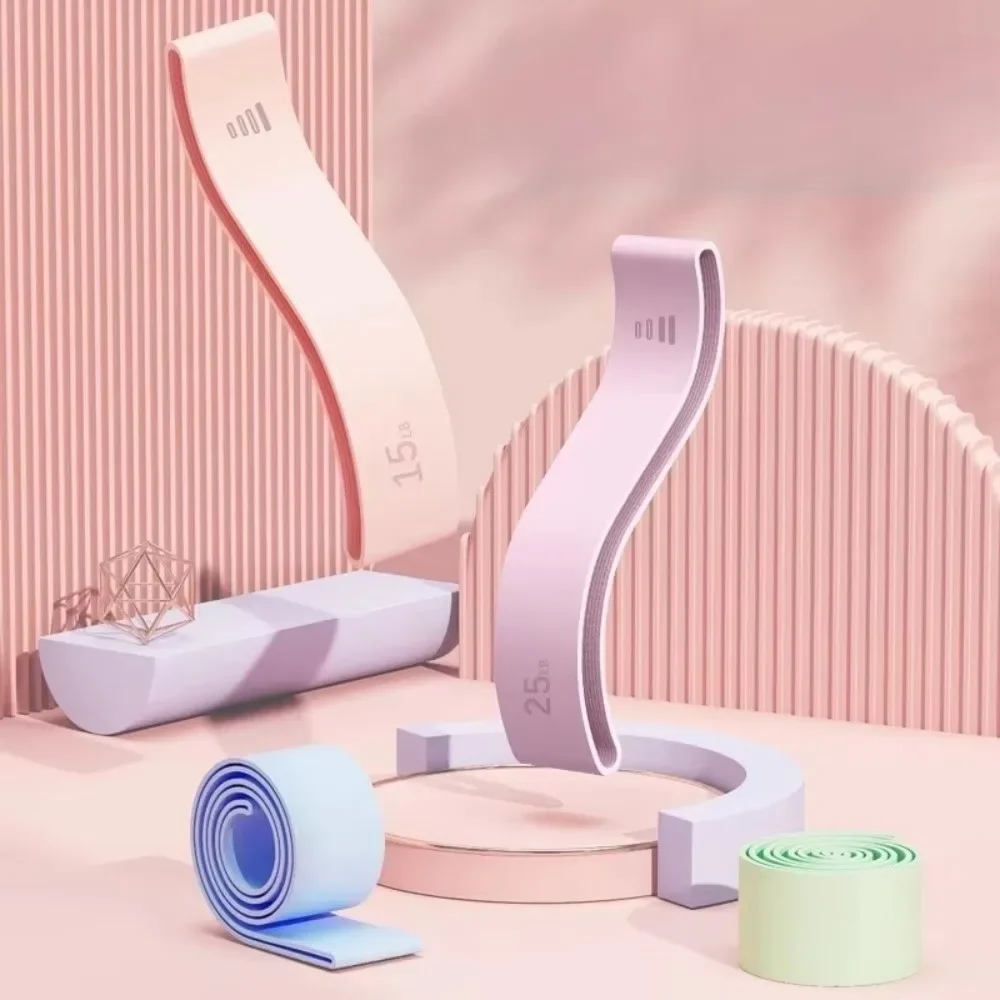 Anti-Slip Buttock Resistance Band Leg Hip Circle Expander 4 Resistance Levels Elastic Multi-Level Loops Stretching Silicone