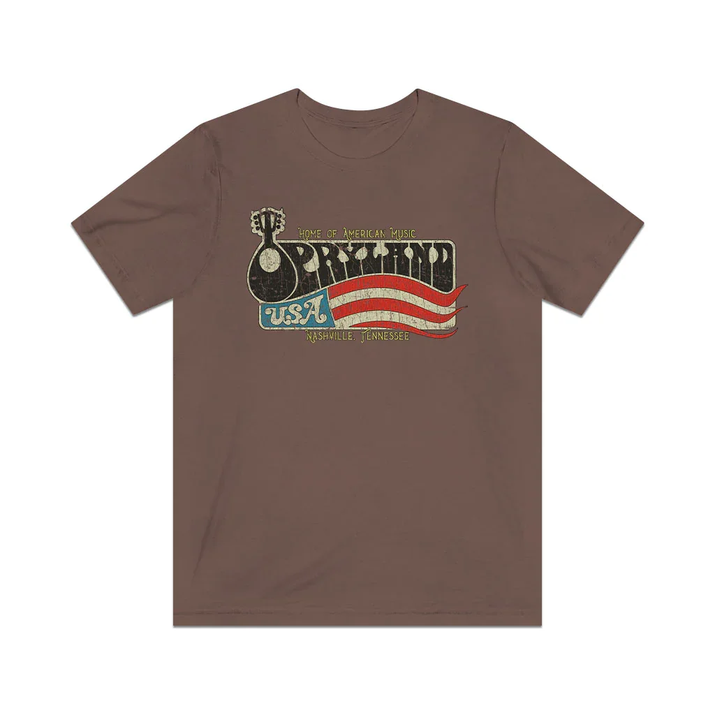 Camiseta vintage masculina, camiseta Opryland, EUA, 1970