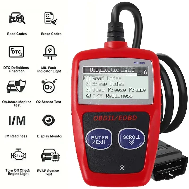 

Модернизированная версия MS309 Obd2 OBDII Eobd сканера кодов неисправностей для большинства автомобильных диагностических инструментов