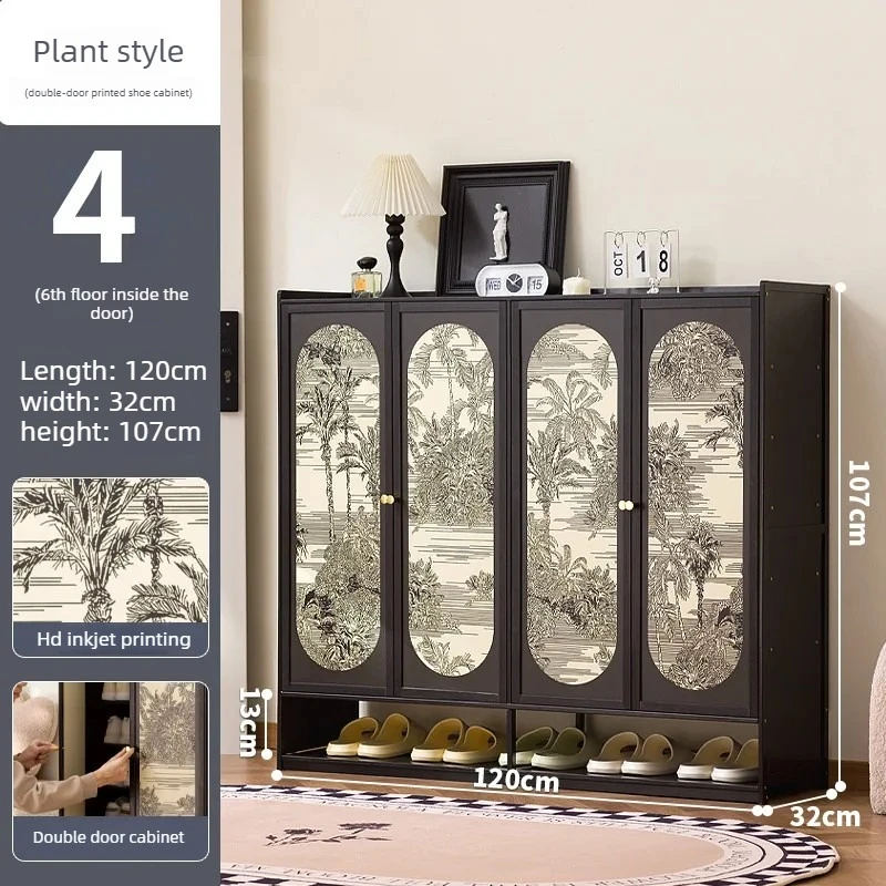Multi layer double door shoe cabinet, large capacity shoe storage cabinet, spray painted decorative cabinet, dining cabinet