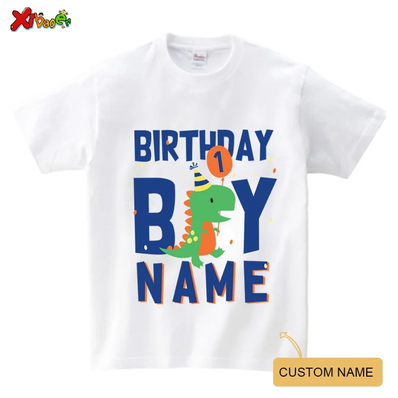 Dinosaur T Shirt Family Gift Birthday Shirt Cartoon Dinosaur Party Custom Name TShirt Girls Children Clothes Daddy Mommy Outfits