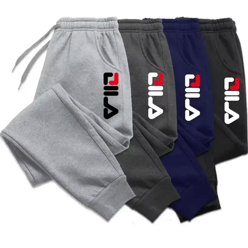 Autumn Winter Men's Joggers Drawstring Casual Fleece Sweatpants Workout Running Gym Fitness Sports Trousers Breathable Menswear