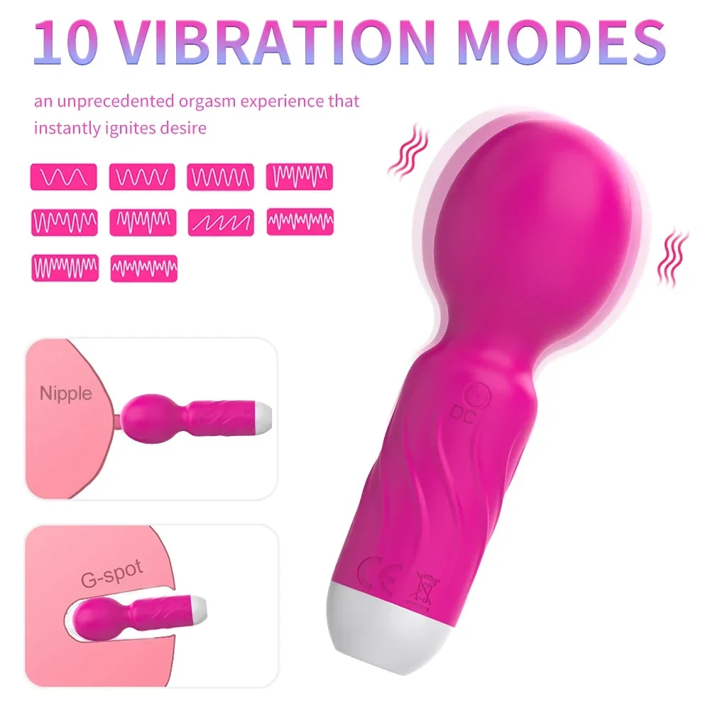 Vibrador sem fio usb recarregável massageador brinquedos sexuais para mulher masturbador erótico av varinha mágica clitóris estimulador adulto 18 brinquedo