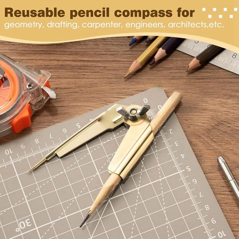 HOT SALE Pencil Compass And Scriber, Compass Scribe Tool, Woodworking Compass Scriber, Accurate Circle Compass Tool For Drawing