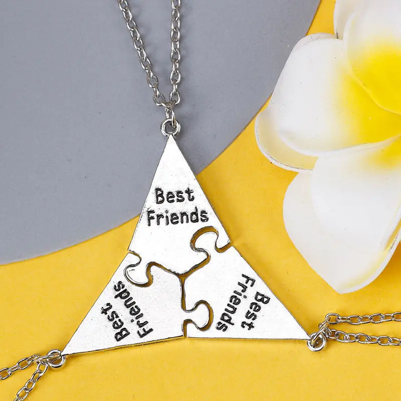 Puzzle Piece Best Friend Pendant Necklaces for 4-8 BFF Forever Friendship Necklace Gift for Men Women Girls Boys Sisters Brother