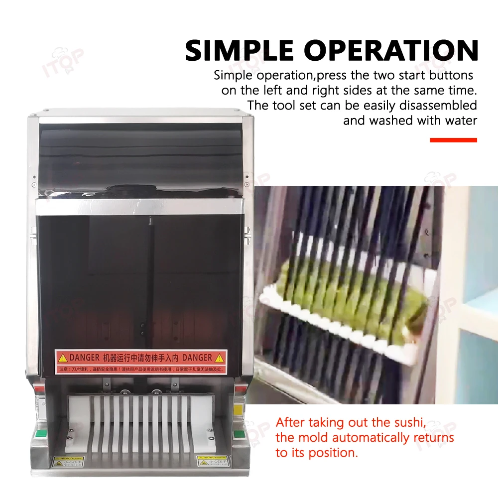 ITOP Electric Sushi Cutter Sushi affettatrice Sushi tagliatrice opzionale 8/10/12 fetta efficiente per Sushi ristorante/caffetteria