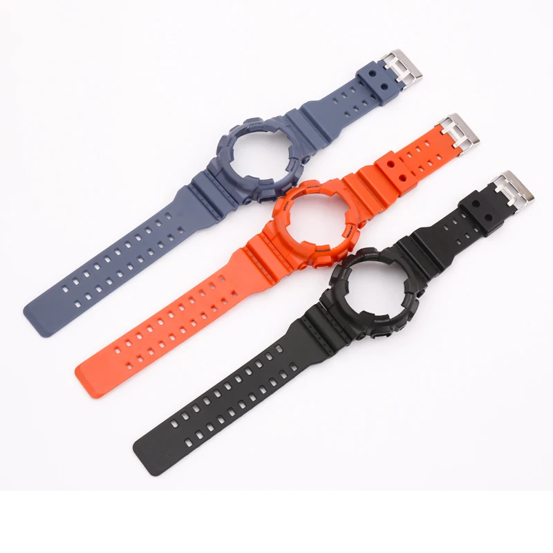 Strap Accessories Resin strap watch case for GA GD GLS GAX-110 100 120 140 unisex Outdoor sports strap Waterproof 16mm