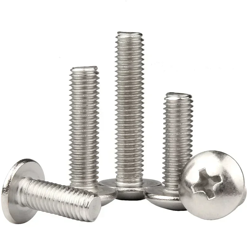 

10pcs M6 Large Flat Head Cross Bolts Screws Mushroom Umbrella Phillips 8-50mm Length 16mm 20mm 30mm for Machine Use