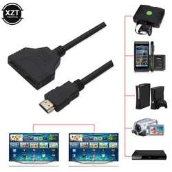 1080P 1pcs 1 Male To Dual HDMI-Compatible 2 Female Cable HDMI-Compatible Splitter Adapter in HD LED LCD HDTV PC