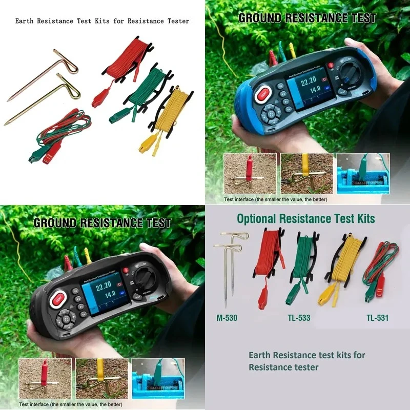 XXT Accessories Earth Resistance Test Kit for Resistance Tester and Multifuntion Installation Tester DT-6650