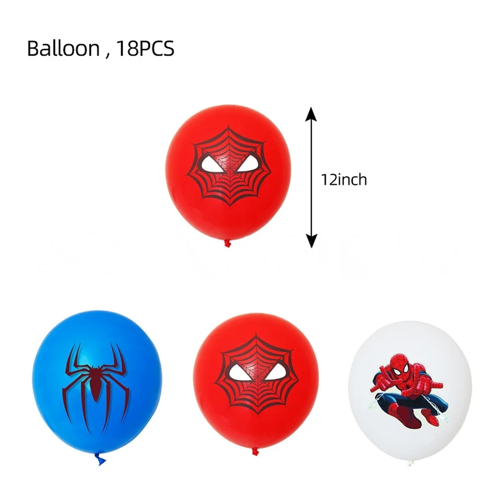 Spinnen-Held Geburtstagsparty-Set: Tischgeschirr, Teller, Becher, Tischdecke, Hintergrund, Luftballons, Partydekoration und Gastgeschenke für Kinder