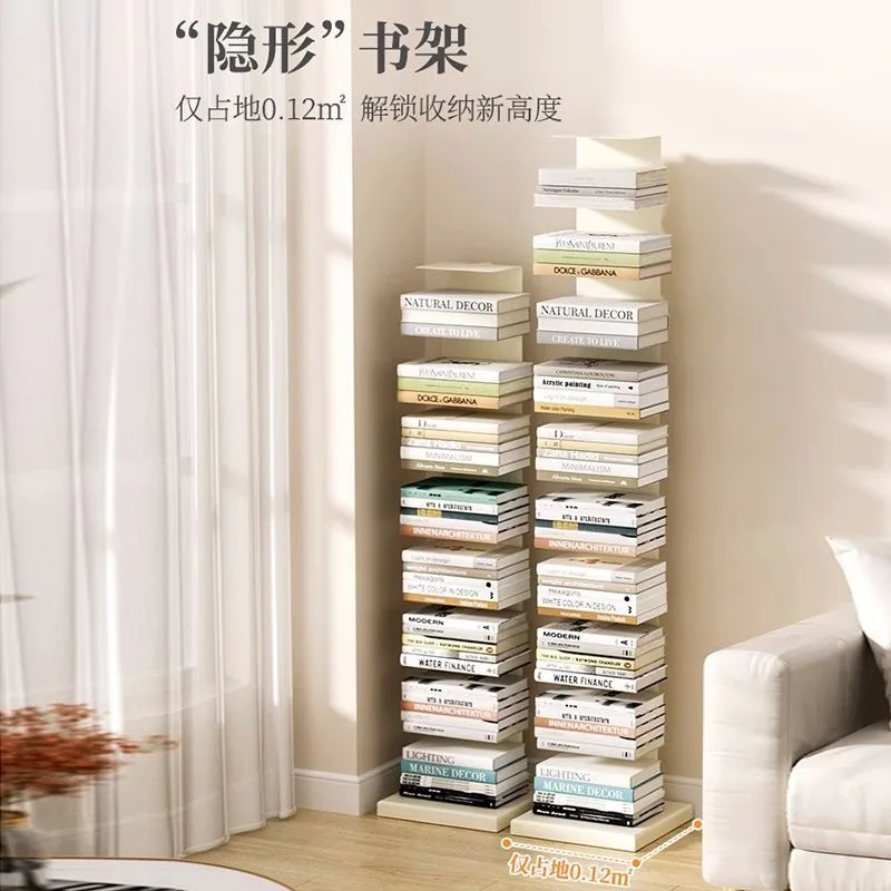 Living Room Invisible Bookshelf Bookcase Modern Simple Wrought Iron Corner Three-dimensional Internet Celebrity Living Room