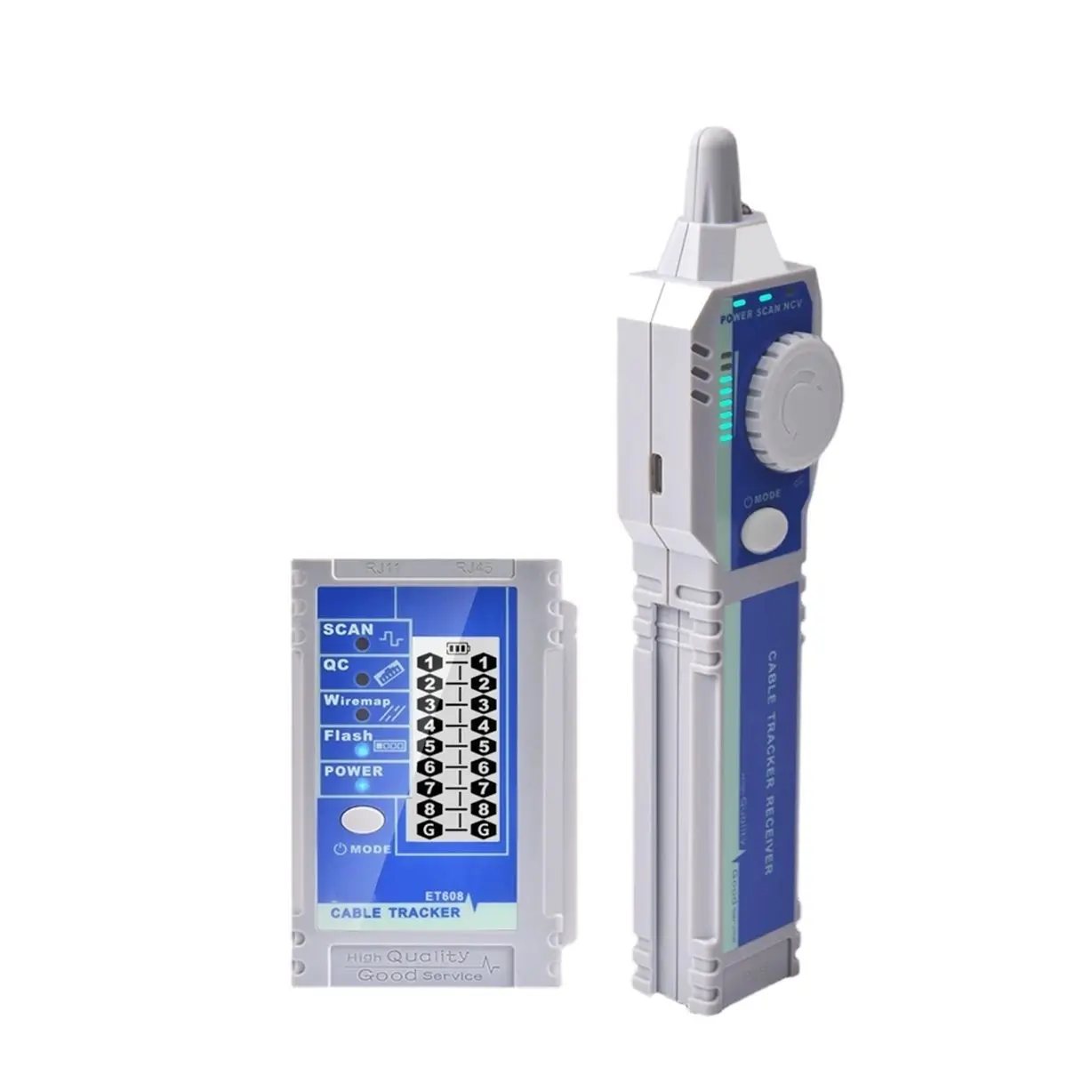 A72U ET608 LCD Network Cable Traceroute RJ45 RJ11 Crimp Test LAN Cable Tester Cable Finder 60V Withstand for Network Repair