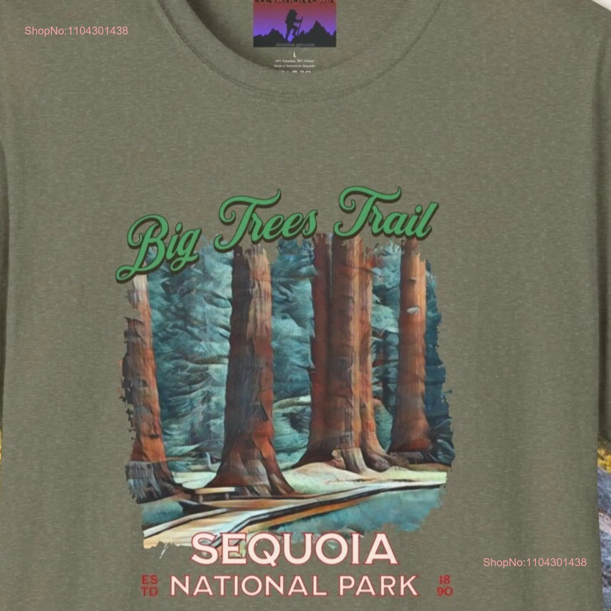 Sequoia National Park T Shirt Big Trees Trail Outdoor Adventure Nature Lover Family Vacation Hiking Camping Collectible