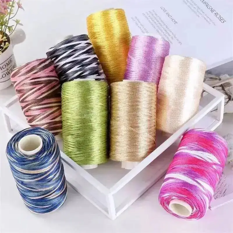 الصيف ميرسيريزيد حزام مسطح الموضوع النعال جوفاء الموضوع اليدوية DIY محبوك هوك قبعة صيفية حقيبة بخطاف قبعة الغزل 100 جرام