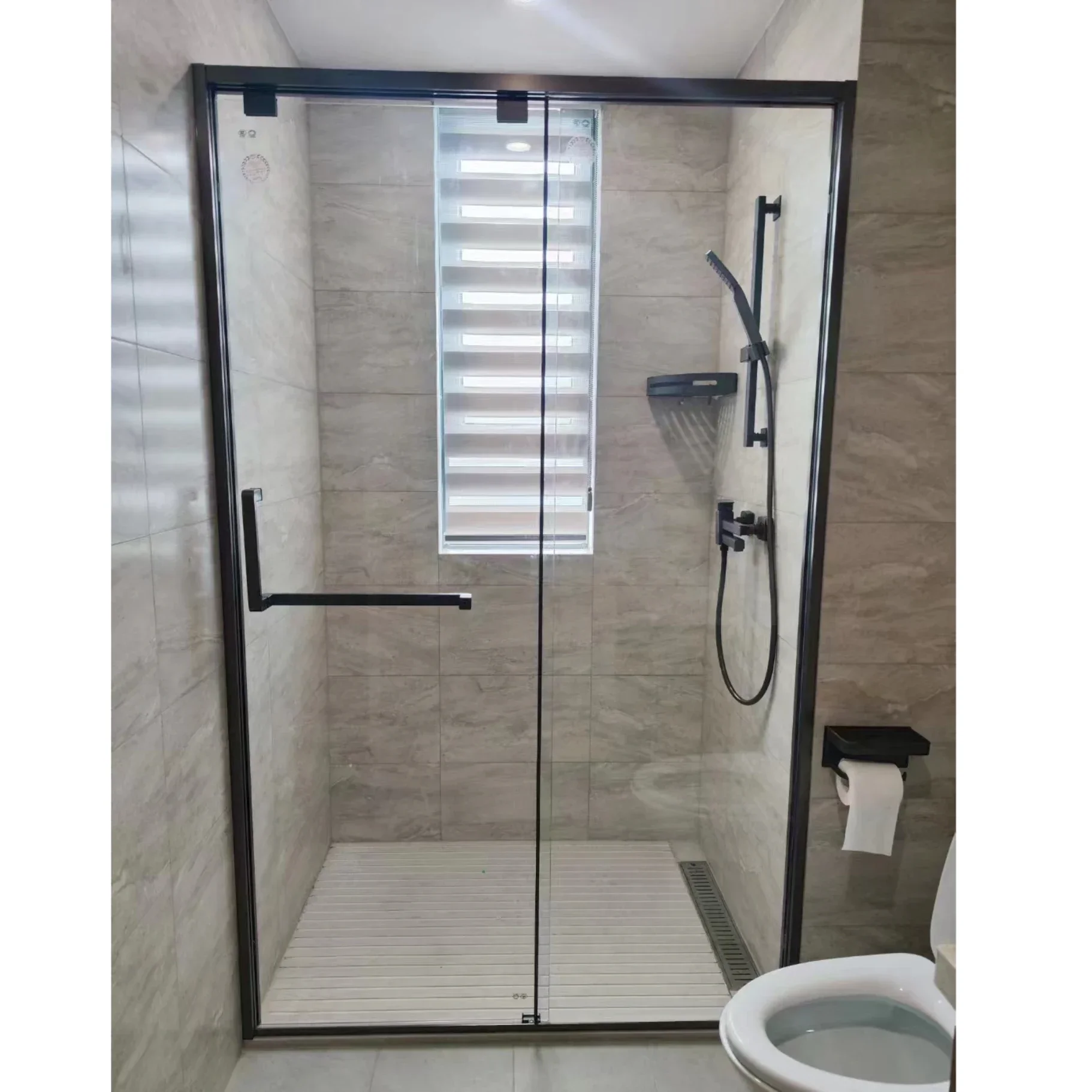 

Shower room, bathroom partition, stainless steel household toilet, wet and dry separation, tempered glass sliding door