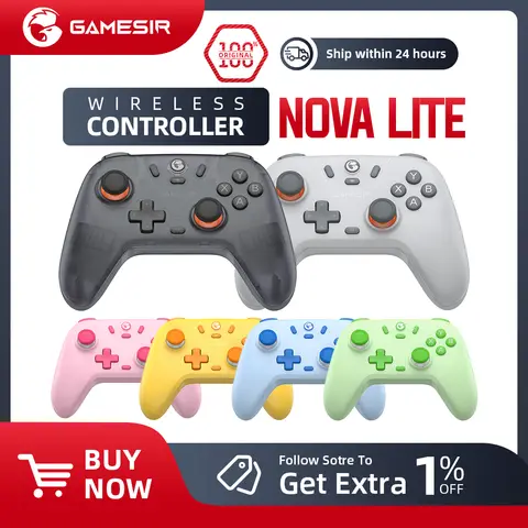 GameSir Wireless Switch Controller Nova Lite Bluetooth Gamepad with Hall Effect for Nintendo Switch iPhone Android Phone PC