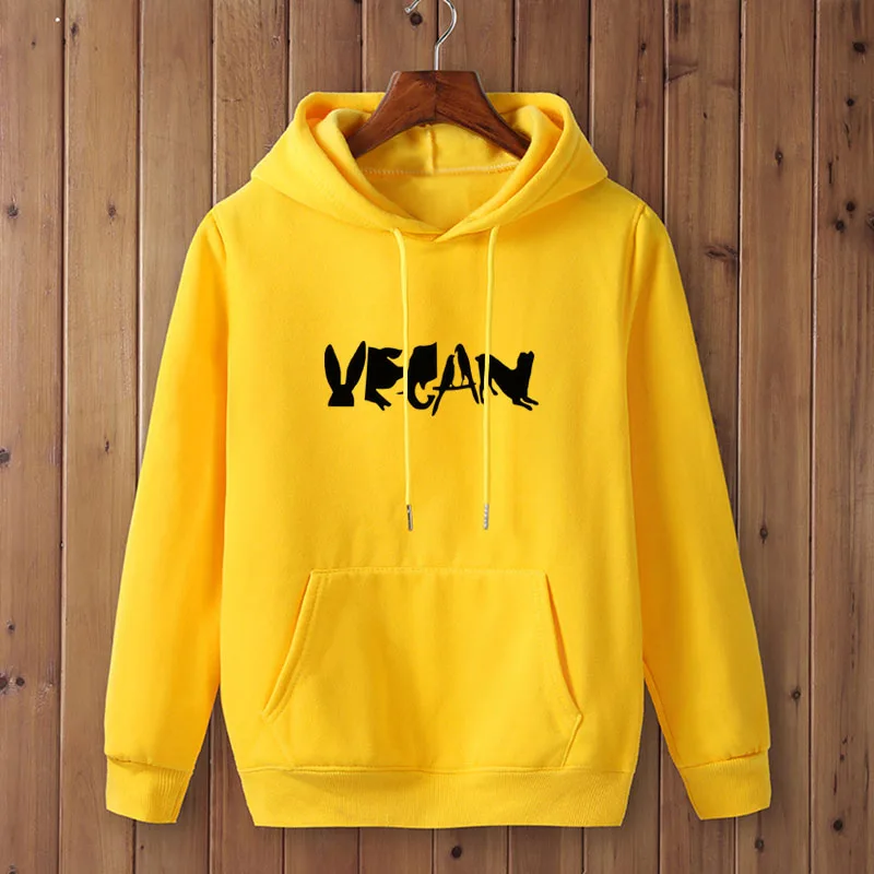 Harajuku lovely Vegan Spelled With Animals Print men sweatshirt Casual Funny hoodies For Lady Girl Top Hipster Tumblr