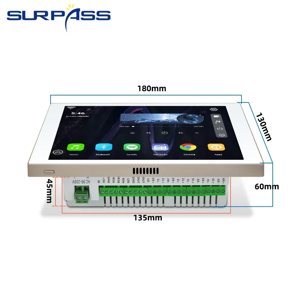 8 '' touch screen Android 6.1 WiFi 8Ω  wall amplifier intelligent sound system for home theater stereo suitable for home theater