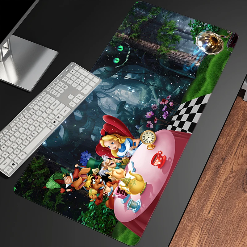 Tappetino per mouse Giocatori Computer Tappetino per mouse esteso Scrivania per laptop Tappetino per mouse Tastiera da gioco Gomma A-Alice nel Paese delle Meraviglie Tappeto durevole