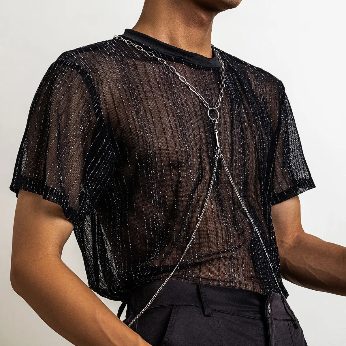 المثيرة الملابس الداخلية مثير الاكسسوارات الخصر سلسلة مثير للرجل ليلة المعدة مجوهرات سلسلة ملابس رجالية مجوهرات من صلب لا يصدأ Bdsm