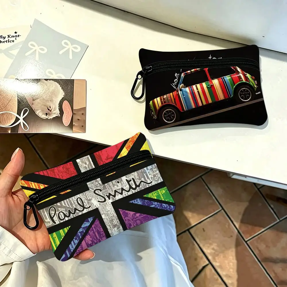 Fashion P-Paul S-Smith Anti-fade Oxford Cloth Small Zipper Coin Bag Lightweight Hanging Wallet For Coins ID Cards