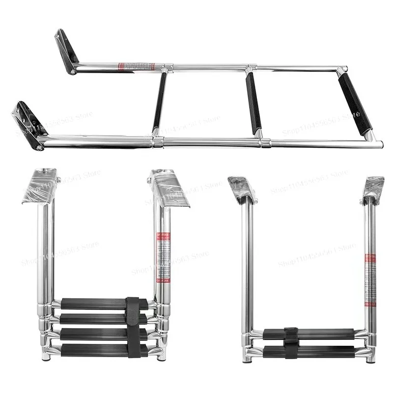 316 Stainless Steel Marine Boat Folding Ladder Telescoping Boarding Ladder for Yacht